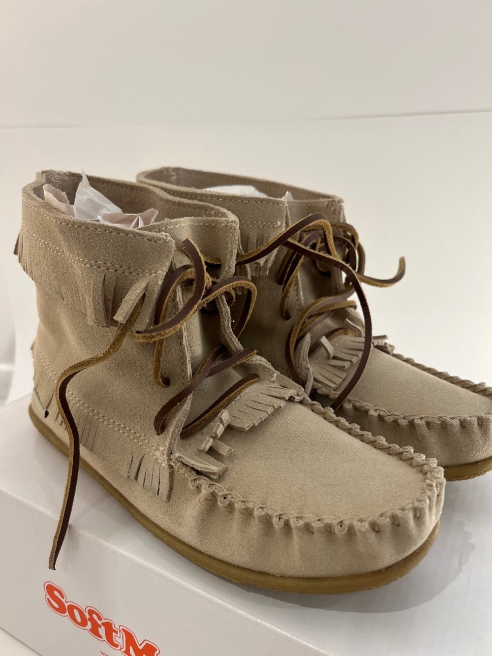 Softmoc Shuri Moccasin Boots – Sand Colour – Size 7 – BNIB